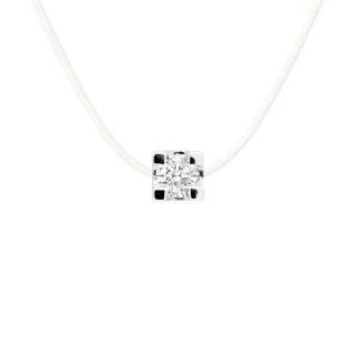DIADEMA - Halskette - Transparentes Nylon - Echter Diamant