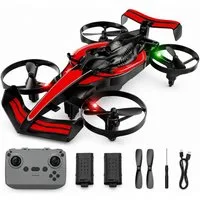 Goldstern-Tech RC-Quadrocopter (RC Flugauto Rennauto, 2-in-1 Drohnenauto mit Driftfunktion), LED-Licht, Headless Mode, Ein-Tasten-Start & USB-Akku