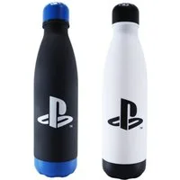 Kids Euroswan Trinkflasche Sony Playstation 2-er Set Wasserflasche Flasche 650 ml Schwarz Weiß