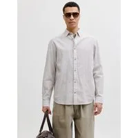 Jack & Jones Langarmhemd JJESUMMER LINEN BLEND SHIRT L/S SN Baumwollmischung, regular fit