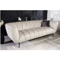 riess-ambiente Sofa NOBLESSE 225cm champagner / schwarz, Einzelartikel 1 Teile, Wohnzimmer · Samt · Metall · 3-Sitzer · Federkern · Retro Design