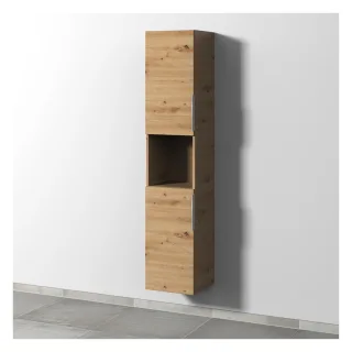 Sanipa 3way Hochschrank mit 2 Türen und 1 offenem Fach, Eiche Natural-Touch UM11485
