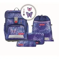 Step by Step Schulranzen Schulranzen-Set CLOUD Butterfly Maja 5-teilig (5-teilig), Grundschulranzen, ergonomisch, Easy-Grow-System