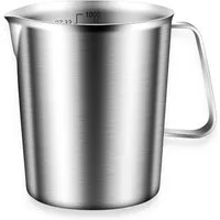 FELIXLEO Messbecher Edelstahl Messbecher 1 L Milchkännchen mit Griff Skala, (1-St)