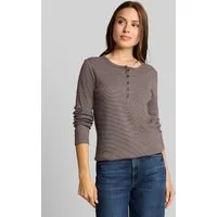 TOM TAILOR Langarmshirt T-Shirt (im Einserpack) Henley Langarmshirt mit Rippstruktur