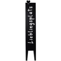 UNUS GARDEN Gartenstecker Gartenstecker groß Schild Lieblingsplatz Metallschild (1-St., ca. 115 x 19,5 cm (HxB) - Schwarz) Gartenschild Dekospruch Deko Lieblingsplatz