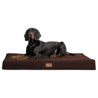Tierlando ® OSCAR VISCO Orthopädische Hundematratze Kunstleder Velours Hundebett braun 1,2 m, 11 cm, 90 cm
