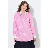 MIAMODA Longbluse Streifenbluse Pailletten Stickdruck Langarm