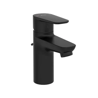VitrA Flow Soft Einhebel-Waschtischmischer mit Ablaufgarnitur Höhe 15 cm Schwarz Matt,A4302636EXP A4302636EXP