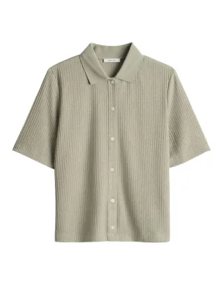 Opus - Poloshirt mit dezenter Rippstruktur - Somelli grün - Gr. - 36