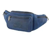 Buffalo Hill Bauchtasche Büffelleder, Vintage Umhängetasche mit Reißverschlüssen >BT-09