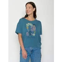 GreenBomb T-Shirt Feel Les Fleurs (1-tlg., 1) lockerer Schnitt, leichter Fall, vorne kürzer als hinten