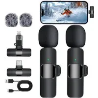 Senmudi Mikrofon Mini Mic Pro Kabelloses Mikrofon für iPhone, iPad, Android (Mini Mikrofon für Live-Streaming,Geräuschunterdrückung), Wireless Ansteckmikrofon für Videoaufnahmen, Vlog,TikTok,YouTube