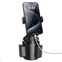LuxusKollektion Handy-Halterung Handyhalterung Auto Getränkehalter Becherhalter Kfz Schwarz
