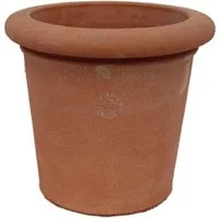 Hirsch Terracotta Pflanzkübel Vaso Liscio Toskana Impruneta 30cm, massiv - stabil - schön