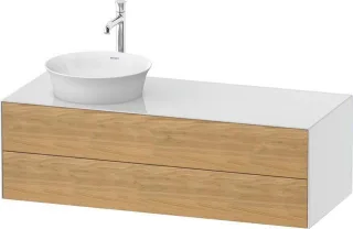 Duravit White Tulip Konsolenwaschtischunterbau wandhängend Natur Eiche & Weiß Matt & Hochglanz 1300x WT4987LH5850010