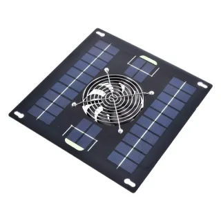 5W Solar Cooling Fan Monocrystalline Solar Panel Ventilation Fan Solar Powered Exhaust Fan Greenhouse Shed for Outside P