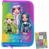 GOLDKIDS Federmäppchen Federmappe Federtasche Schüleretui Stiftetasche, (Schlamper-Etui Schul-Etui ohne Inhalt, 1-tlg., Rainbow High Silver Style Motiv), Motiv inkl Hausaufgabenheft