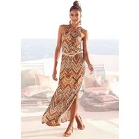 LASCANA Maxikleid mit modischem Ausschnitt und Ethnoprint, Jerseykleid elegantes Sommerkleid, Strandkleid mit Alloverdruck, Viskosekleid