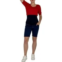 YESET Umstandsshorts Umstandsmode Jeansshort Umstandsshort Denim Bauchband stretch Shorts S Bauchband