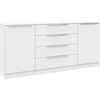 borchardt Möbel Kommode Oliva, Kommode mit Metallgriffen, Modernes Sideboard mit 2 Türen und 4 Schubkästen, Breite 166 cm