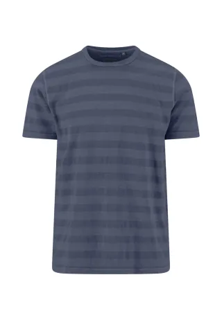 FYNCH-HATTON - Jacquard Tee striped navy - Gr. - XXL