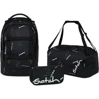 Satch Schulranzen Schulrucksack-Set PACK Ninja Matrix 3-teilig (3-teilig), ergonomisch, Your-Size-System: auf Körpergröße anpassbar