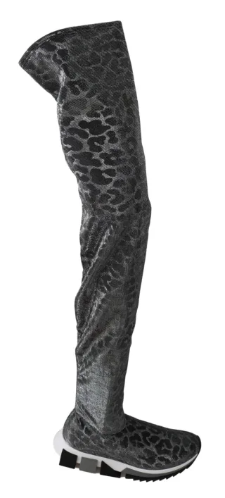 Dolce & Gabbana Femme Gris Léopard Chaussures Chaussures Booties Sneakers High Top