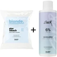 Dusy Professional Blondierpulver Dusy Star Bleach Blondierpulver 500g + Creme Developer 1L, 2-tlg.