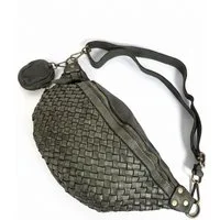 sanumi Bauchtasche italienische Leder-Umhängetasche
