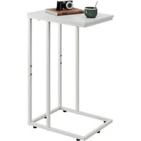 WLIVE Beistelltisch C Form, Nachttisch für Schlafzimmer, Wohnzimmer, (38,5 x 28,8 x 63,3 cm), Beistelltische mit Metallrahmen, Wohnzimmer Tisch für Couch, Sofa