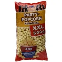 XOX Knabberei, XOX Party Popcorn Karamell XXL vegan knusprig knackig frisch 500g