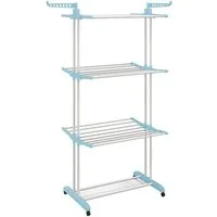 COSTWAY Turmwäscheständer, klappbar, platzsparend, mit Rollen, ausziehbar, 127cm
