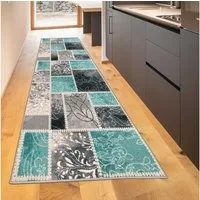 TeppichHome24 Teppich Kuechenteppich Modern, Höhe: 5 mm, pflegeleicht, robust, für Fussbodenheizung geeignet
