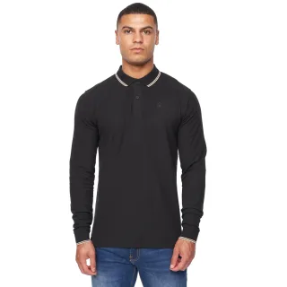 Duck and Cover - "Roxberry" Poloshirt für Herren Langärmlig (Schwarz)