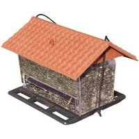 Windhager Vogelhaus Ranch, Vogelfutterhaus für Wildvogelarten, Futterstation inkl. Aufhängung, Füllmenge ca. 4,75 L, 31 x 22 x 20cm