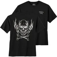 Iron Stitch Print-Shirt Iron Stitch Totenkopfprint Übergröße T-Shirt schwarz