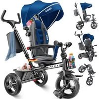 KIDIZ Dreirad, Dreirad 5in1 Kinderdreirad mit Schubstange Lenksystem Stange