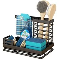 TUWENA Küchenorganizer-Set Spülbecken Organizer, Schwammhalter mit Abflusspfanne