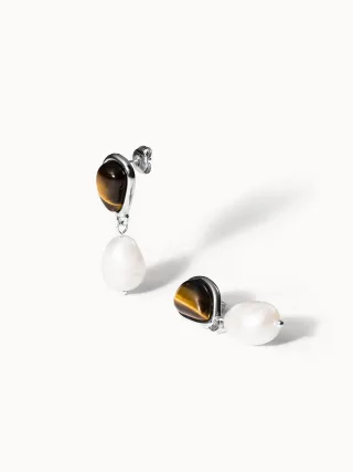 PURELEI Tiger's Eye Pearl PerlenPerlenohrringe