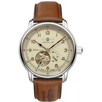 ZEPPELIN Automatikuhr Méditerranée 9666-5, Mechanische Uhr, Armbanduhr, Herrenuhr, offene Unruh, Made in Germany