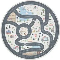 benuta Kinderteppich Linus, rund, Höhe: 5 mm, Kinderteppich, Teppich Kinderzimmer waschbar, Spielteppich