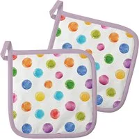 Ambiente® Topflappen Polka Dots, (2-tlg., 2-teilig), hitzebeständig wattiert Pfannen Untersetzer ca.20x20cm