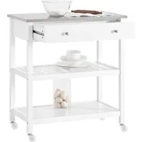 SoBuy Küchenwagen FKW47, Sideboard Flurschrank Servierwagen mit Edelstahlplatte