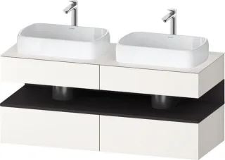 Duravit Qatego Konsolenwaschtischunterbau wandhängend Weiß Supermatt 1400x550x600 mm - QA47670808400 QA4767080840000