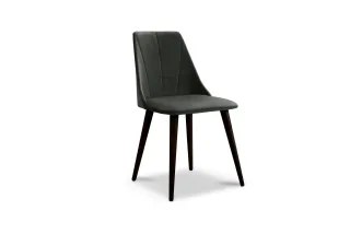 Esszimmerstühle Stuhle 2er Set CAROS Massivholz Buche-Wenge Stoff Dunkelgrau