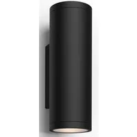 Philips Hue Außen-Wandleuchte White & Color Ambiance Appear Wandleuchte rund schwarz, Abschaltautomatik, Bluetooth, CCT - über Fernbedienung, Dimmfunktion, Farbsteuerung, Farbwechsel, Leuchtdauer einstellbar, Memoryfunktion, Nachtlichtfunktion, RGB, 