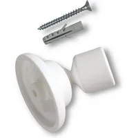 nodeko Wandbefestigung Schrägwandhalter weiß, Adapter, für Duschvorhangstangen, Gardinenstangen, Vorhangstangen Ø 20 mm, beweglich - bis 45 Grad