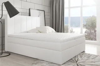 Boxspringbett Schlafzimmerbett MARIBEL 120x200cm Kunstleder Weiss