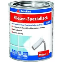 baufan® Fliesenlack Fliesen Speziallack 3in1 750ml weiß seidenmatt Lack